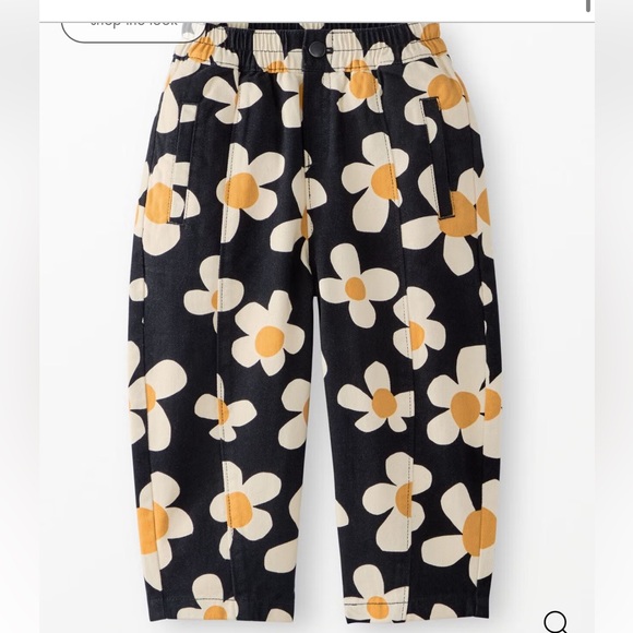 Hanna Andersson Other - NWOT* Hanna Andersson Black and Cream Floral Kids Barrel Legged Bottoms